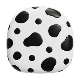 Spotted Sphere 3D Icon - Black and White Pattern