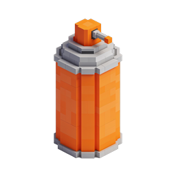 Isometric Spray Can Icon - 3D Voxel Style Design