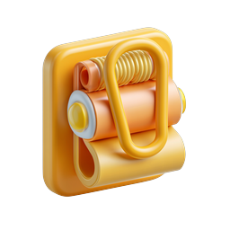 3D Spring Buckle Clip Icon - Colorful Hardware Design