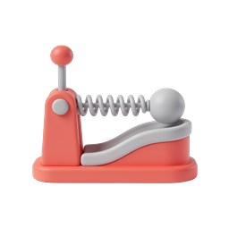 Icono de trampa de resorte 3D – diseño coral rosa