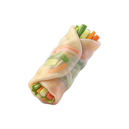 Fresh Spring Roll 3D Food Icon - Asian Cuisine