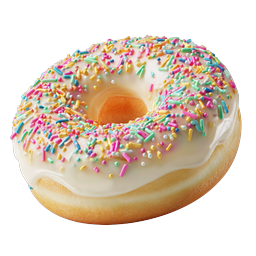 Colorful Sprinkle Donut Icon - Sweet 3D Dessert
