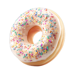 Colorful Sprinkled Donut 3D Icon | Sweet Pastry Design