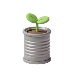 Sprout Growing in Tin Can Icon - Eco Plant 3D