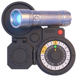 Vintage Spy Camera with Rotary Phone Dial Icon