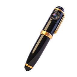 Spy Camera Pen Icon - Hidden Surveillance 3D Render