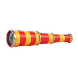 Spyglass Telescope 3D Icon - Striped Pirate Design