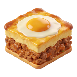 3D Square Cheeseburger with Egg Icon