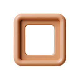 3D Square Frame Icon | Modern Clay-Style UI Element