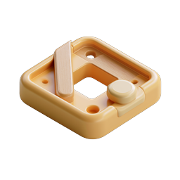 Square Sandbox 3D Icon for Kids Play Apps