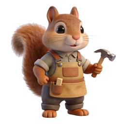 Whimsical Squirrel Craftsman Icon for Creative Projects