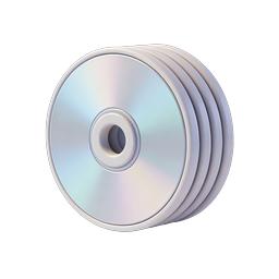 Stack of CDs Discs 3D Icon - Realistic Optical Media