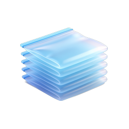 Stack of Glass Cushions Icon - 3D Premium Design