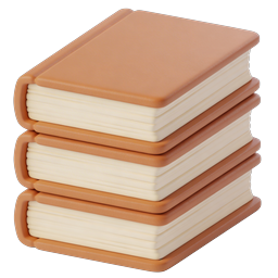 Stack of Books Icon - 3D Clay Style Education Symbol