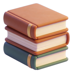 Stack of Books 3D Icon - Realistic Library Symbol
