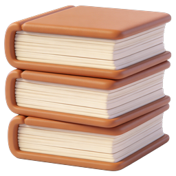 Stack of Books Icon - 3D Clay Style Library Illustration