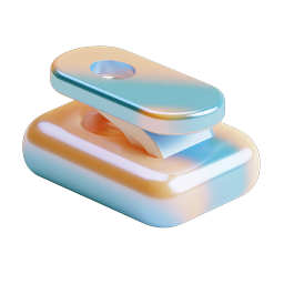 Stack Tags 3D Icon | Glossy Iridescent Layered Design