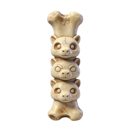 Stacked Animal Bear Clay Figurine Icon