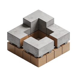 Stacked Building Blocks Isometric Construction Icon