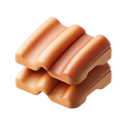 Stacked Caramel Bars 3D Icon - Sweet Treat Design