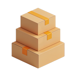 Stacked Cardboard Shipping Boxes 3D Icon