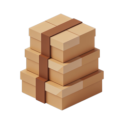 Stacked Cardboard Boxes Icon - 3D Isometric Shipping