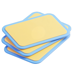 Stacked Cards 3D Isometric Icon