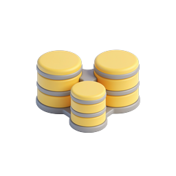 Stacked Coins Database 3D Icon - Finance & Data