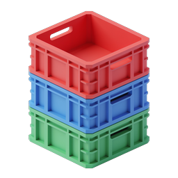 Stacked Storage Crates Icon - Colorful 3D Boxes