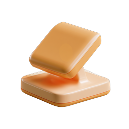 Stacked Cushion 3D Icon - Soft Peach Orange Design