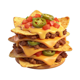 Stacked Nachos Icon - 3D Mexican Food Illustration