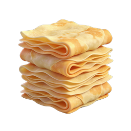 Stacked Pasta Sheets Food Icon | 3D Realistic Design