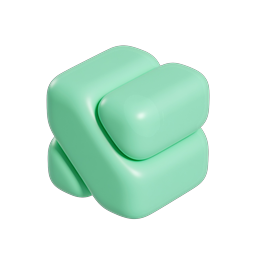 Stacked 3D Pill Shapes Icon - Mint Green Clay Render