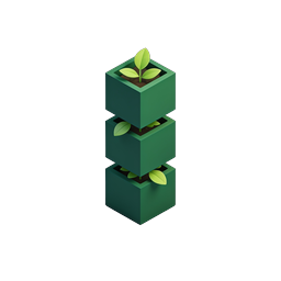 Stacked Plant Cube Isometric Icon | Green Gardening Design