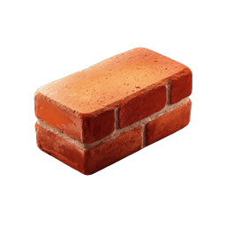 Stacked Red Brick Icon - Realistic Construction Symbol