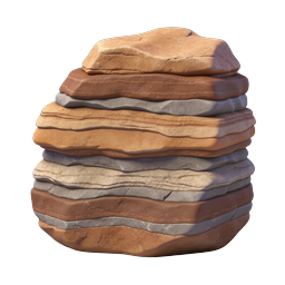 Stacked Rocks Icon - Balanced Stone Cairn 3D