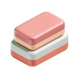 Stacked Tin Boxes Icon - 3D Clay Style Container