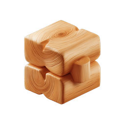 Stacked Wood Blocks Icon - Timber & Lumber 3D