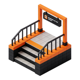 Vibrant Stairway Transport Icon for Urban Mobility