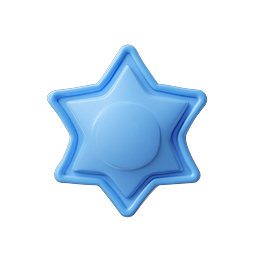 Vibrant Blue Star Badge Icon for Achievement Recognition