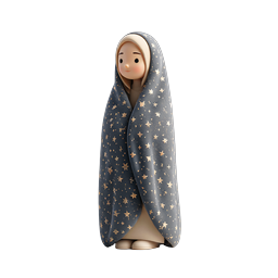 Star Cloak 3D Character Icon - Celestial Clay Style