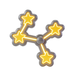Glowing Star Constellation 3D Icon - Golden Neon Design