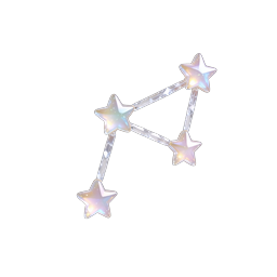 Iridescent Star Constellation Share Icon - 3D Crystal Design