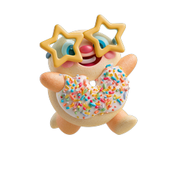 Cute Star Glasses Cookie Character 3D Icon