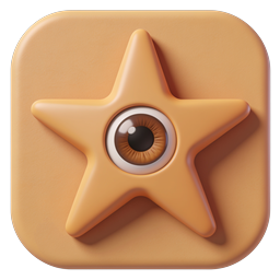 Starry Eye 3D Icon - Mystical All-Seeing Design