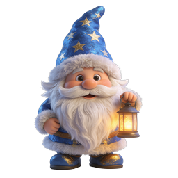 Starry Gnome Christmas Character with Lantern Icon