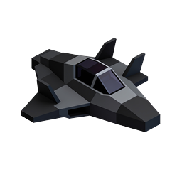 Stealth-Kampfflugzeug 3D-Icon - Low Poly Militärflugzeug