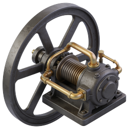 Vintage Steam Engine Industrial Machine Icon