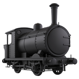 Classic Steam Locomotive Train Icon - 3D Rendered