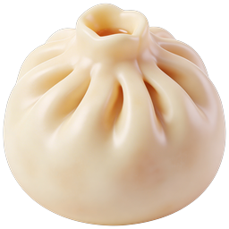 Realistic Steamed Bun Icon - Baozi 3D Render